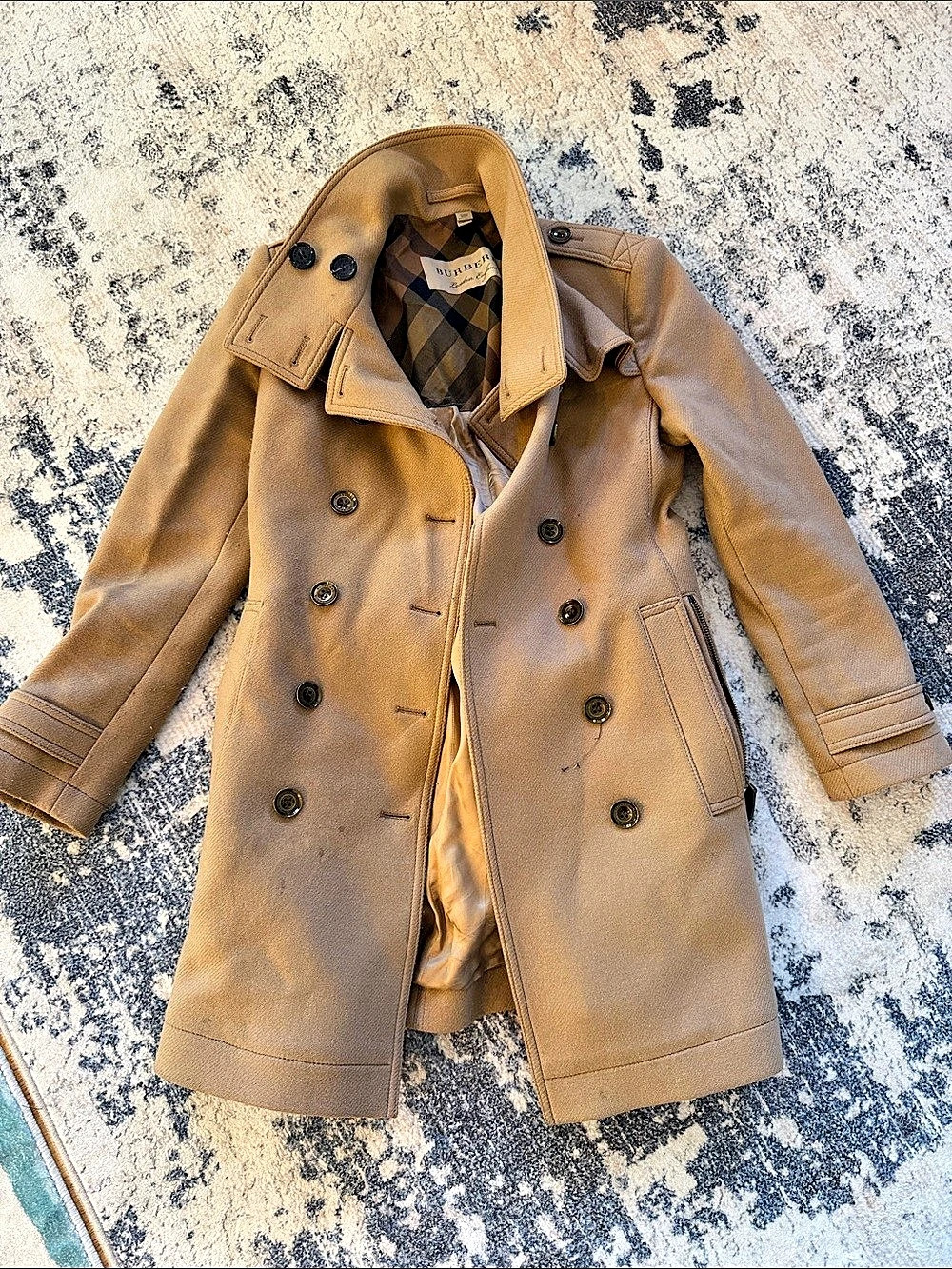 Burberry Trench winter wool Coat in Brown Size 6